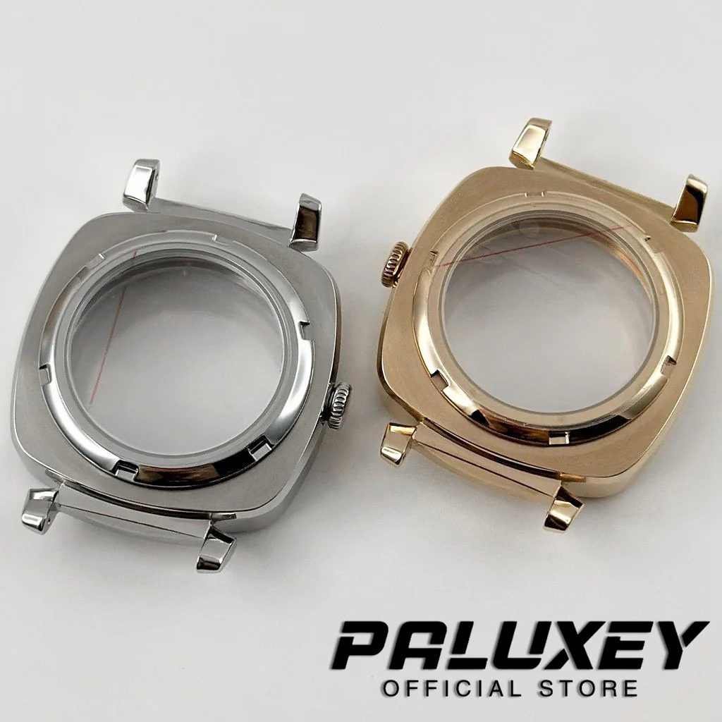 NH35 37.5Mm Casing Jam Tangan Kristal Safir Jam Tangan Mekanis NH38 Chronograph NH36 Casing Nautilus PP Bertatahkan Berlian Modifikasi