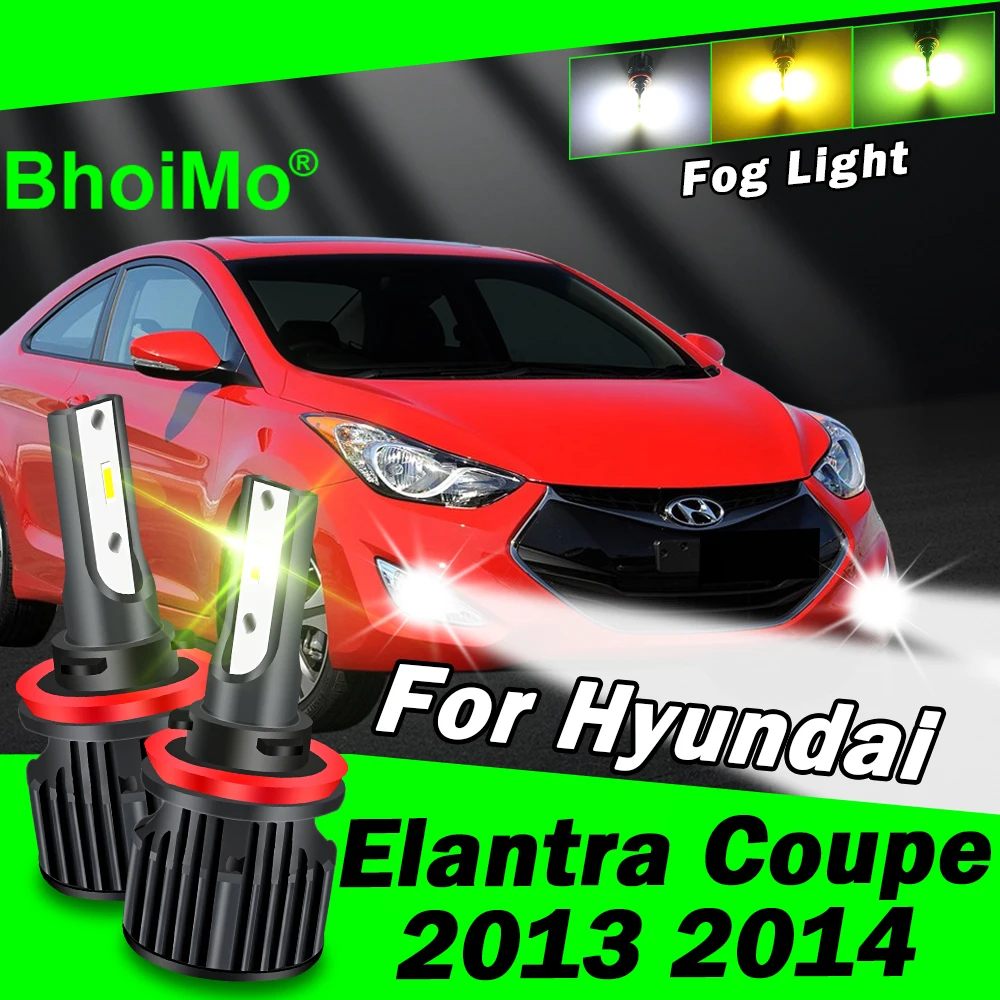 

BhoiMo For Hyundai Elantra Coupe 2013 2014 Front Fog Light Lamp Led Bulbs