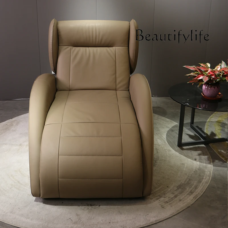 Italian light luxury function sofa bed electric adjustment intelligent sofa living room full green leather sofa chair