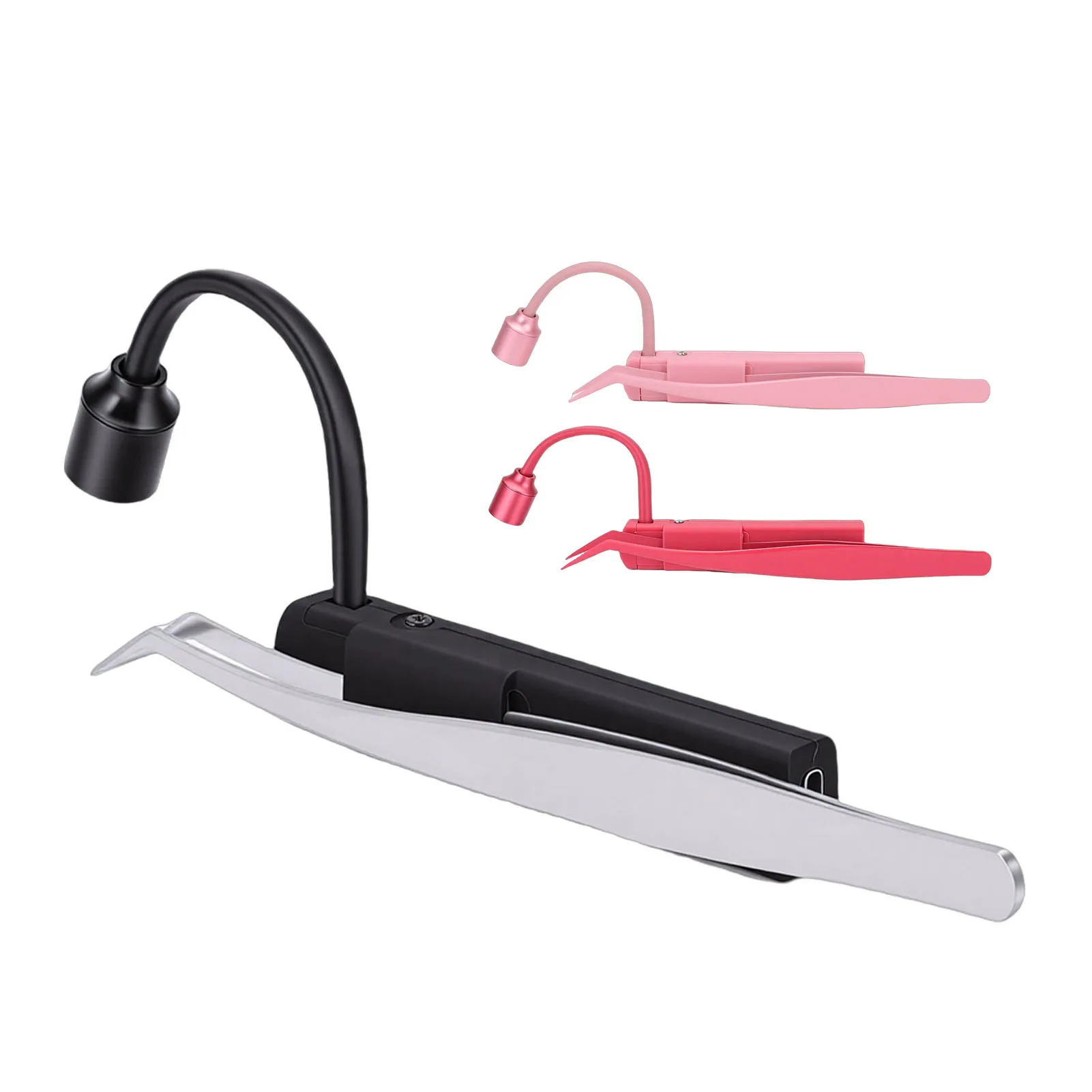 LED Lash Lamp 1W 395nm Fast Glue Curing Light and Portable Tweezers for Eyelash Extension Lash Extension Lamp Lash Tweezers Lamp