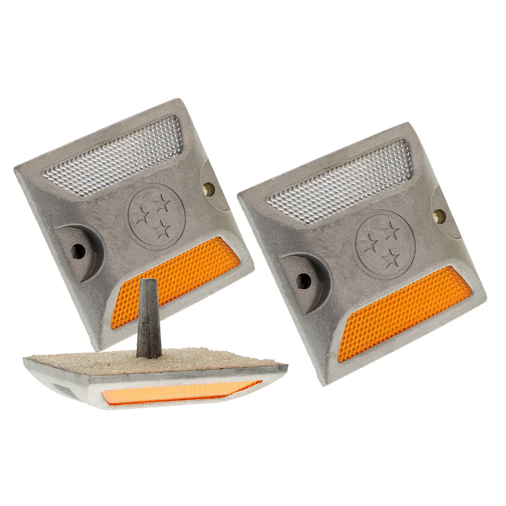 3Pcs Pavement Reflectors Rugged Aluminum Roadway Markers for Enhanced Nighttime Rainy Condition Visibility Driveway Reflectors
