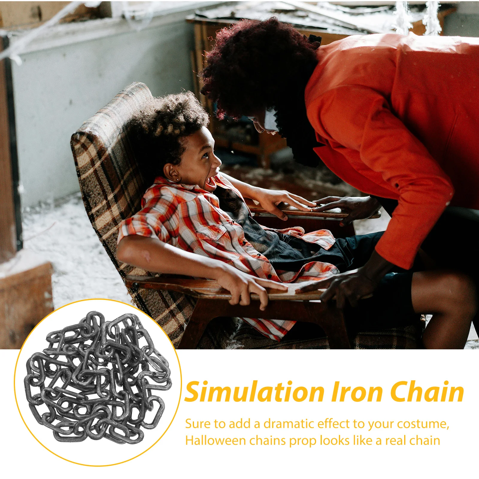 Chaîne de décoration d'halloween en plastique, fausse chaîne légère pour fête d'halloween, Cosplay, maison hantée effrayante, nouveauté Gag