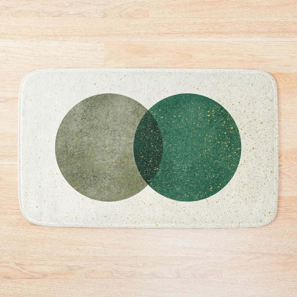 

Circle Abstract - Green Texture Bath Mat Rug Bathroom Water Absorbent Showers Mat