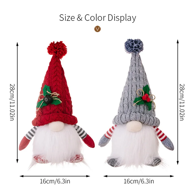 A59E-عيد الميلاد زخرفة متماسكة قبعة مضيئة رودولف دمية مجهولي الهوية جنوم دمية عيد الميلاد لوازم الديكور