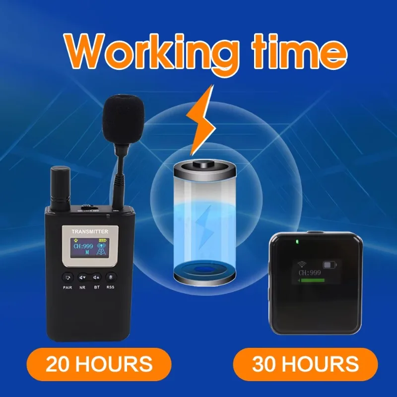 نظام دليل الصوت الهمس اللاسلكي 2.4G وقت الانتظار الطويل 999 قناة لجولة المجموعة التدريس زيارة السياحة الترجمة #4