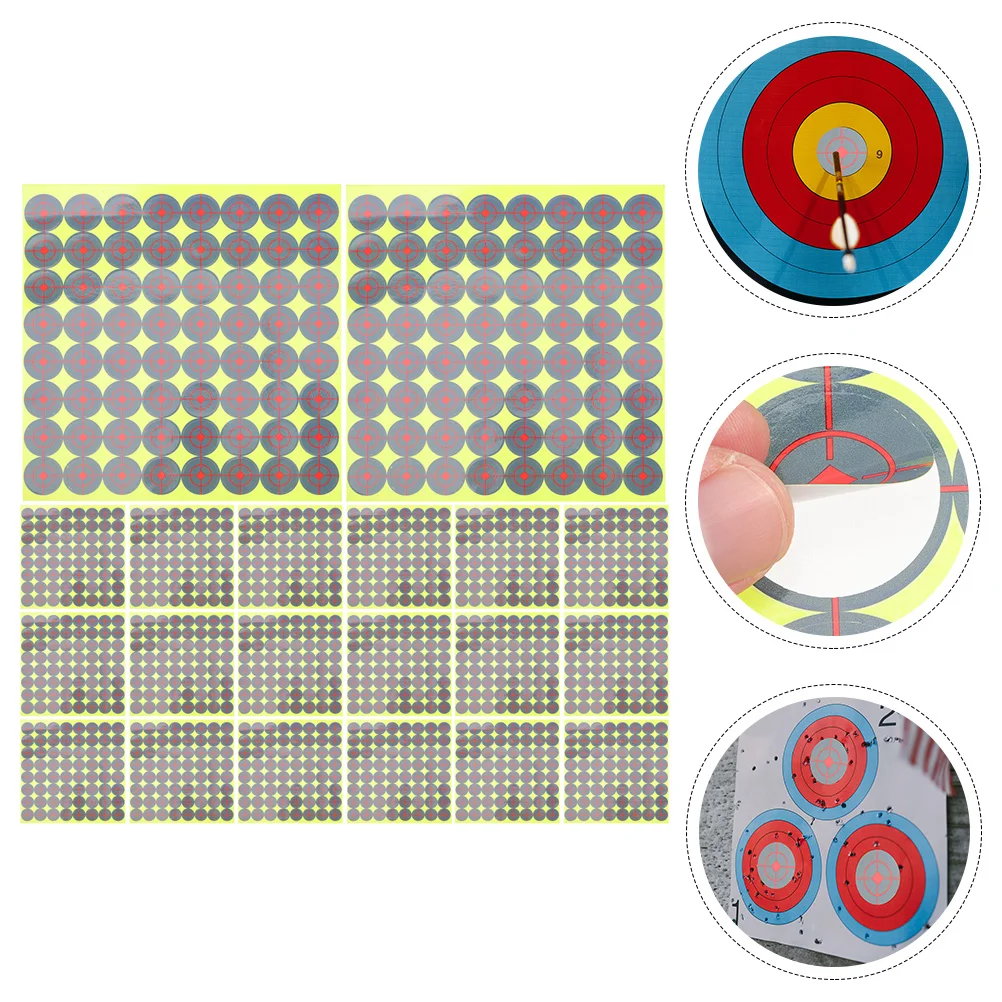 

20 Sheets Target Stickers Adhesive Spots Fluorescent Labels Creative Paper Circle Pasters Self-adhesive for Game