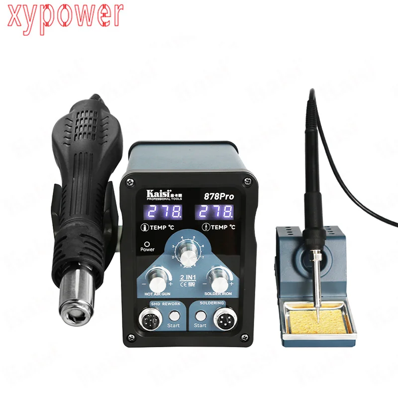 

XY 80W Soldering Iron 750W Hot Air Gun 2-in-1 Soldering Station with Digital Display Intelligent Temperature Control Energy