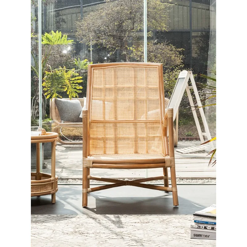 

Japanese sofa coffee table combination Indonesian real rattan chair small apartment living room art casual