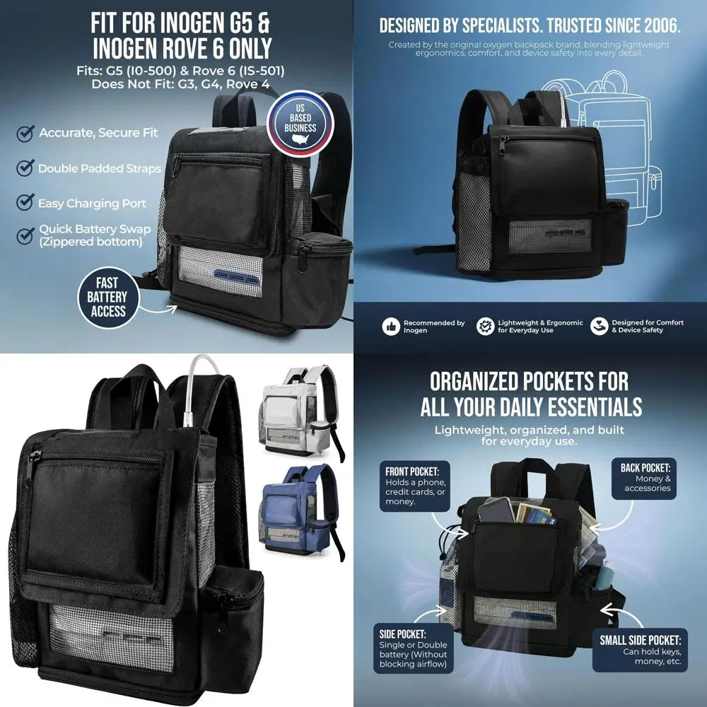 

Рюкзак O2TOTES Premium – для Inogen One G5 и Inogen Rove 6, легкий, с мягкими лямками и молнией снизу