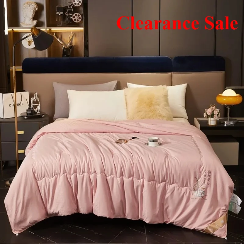 

Solid color light luxury silk quilt single mulberry silk double spring and autumn quilt thickened winter quilt
