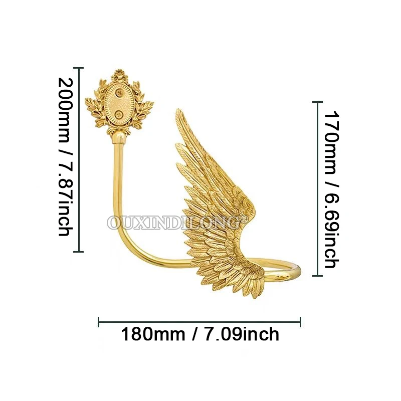 

High-end 1Pair=1PCS Left+1PCS Right Solid Brass Angel Wings Curtain Holdback Drapery Tieback Hooks Hanger Hook Wall Mounted