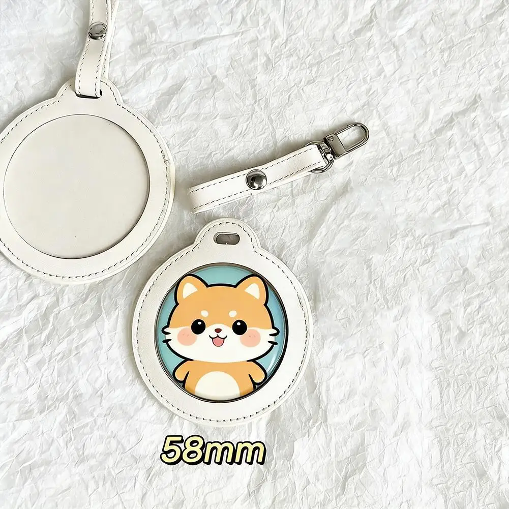 58/75mm Badge Bag Round Transparent Window Badge Protector Waterproof Badge Display Bag Hangable Portable Fan Supplies