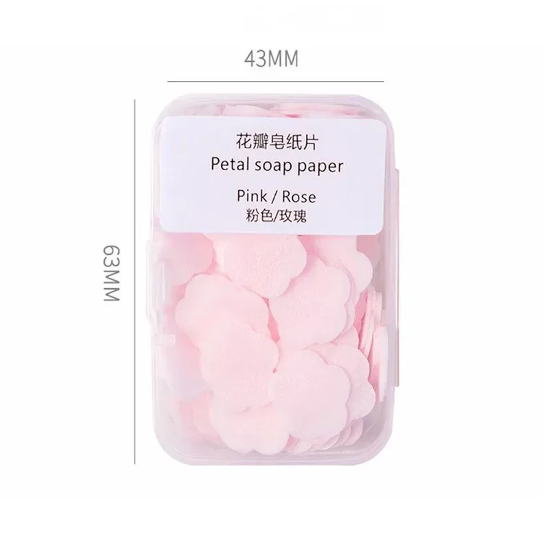 Travel Disposable Mini Petal Soap Paper Children Washing Hand Soap Paper Outdoor Portable Flower-shaped Handwash Soap Flakes