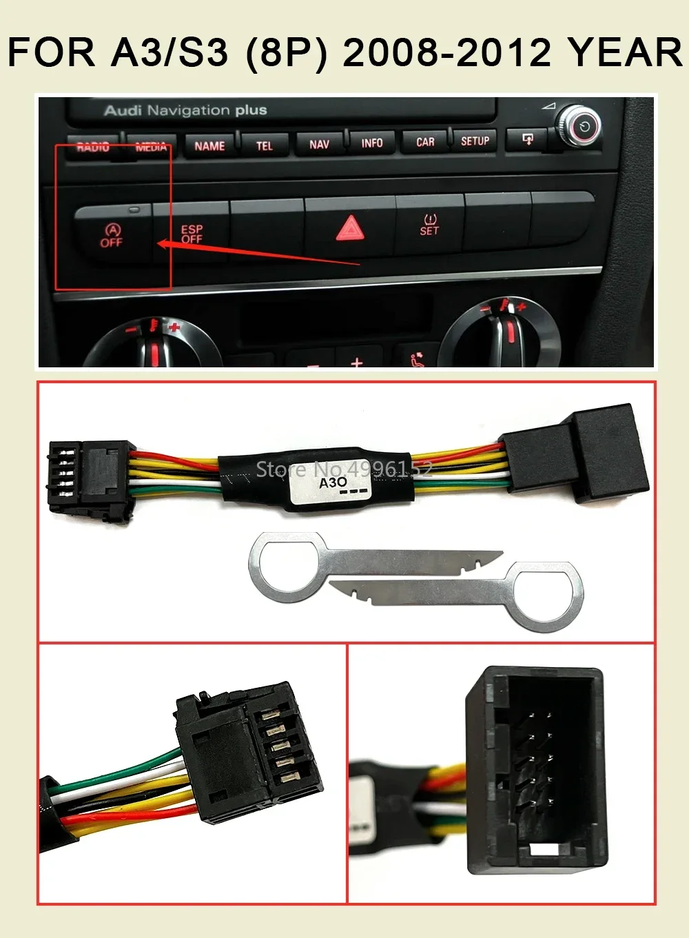 For Audi A3 S3 RS3 8Y 8V 8P 2008-2024 Car Auto Start & Stop Canceller Stop Start Engine Eliminator Device Plug Disable Cable