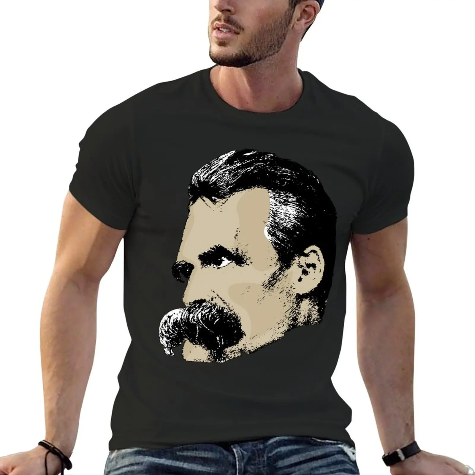 Nietzsche T-Shirt vintage graphic tee oversized t shirt man clothes graphic t shirt vintage Men's t-shirts