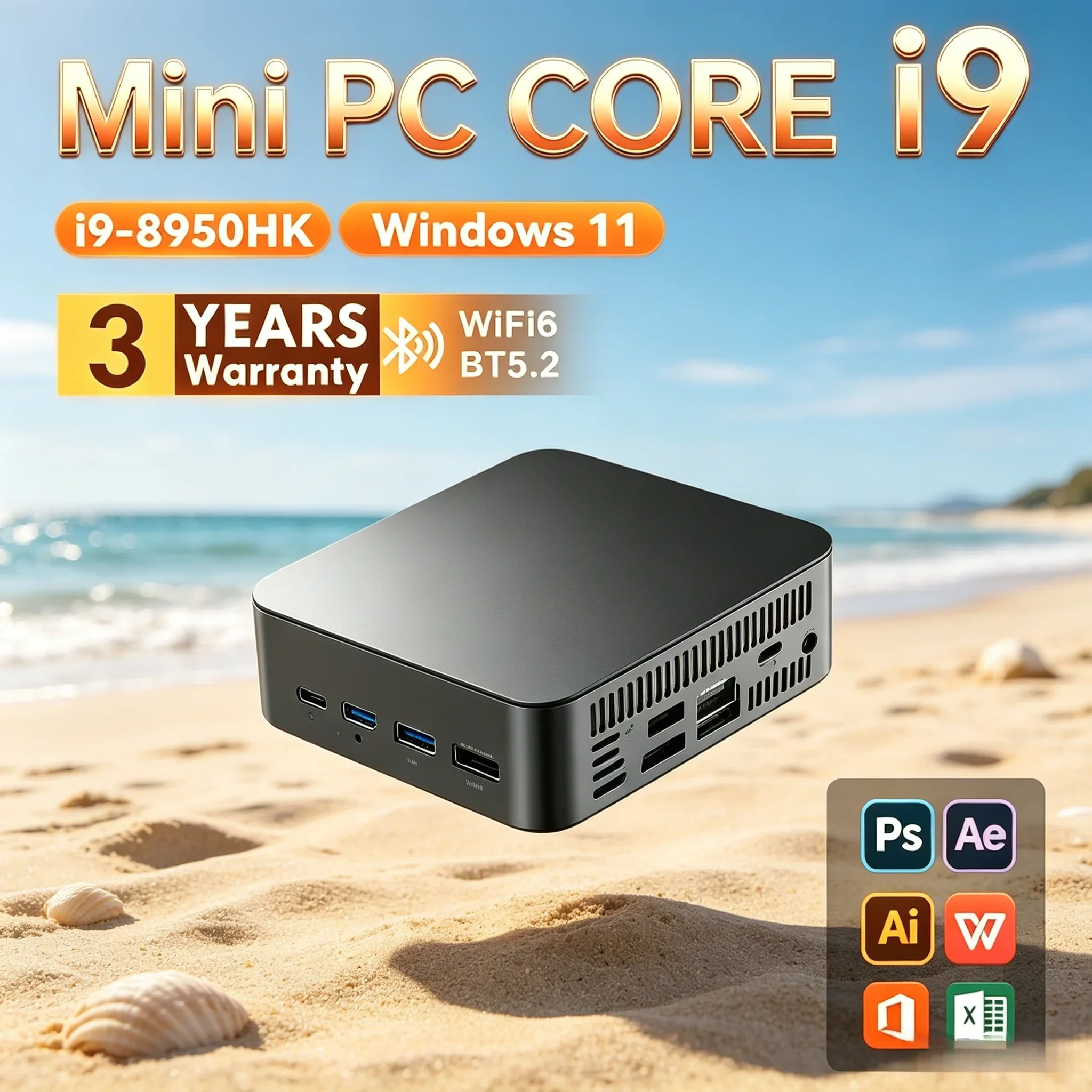 

Multifunctional I9 8950HK Mini PC Office Study Business Meeting All In One Host