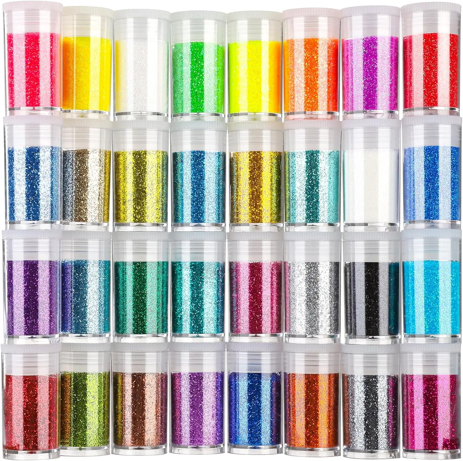

Fine Glitter Set 32 Colors 8g Each for Crafts, Nail Art, Makeup, Eyeshadow & Body Glitter