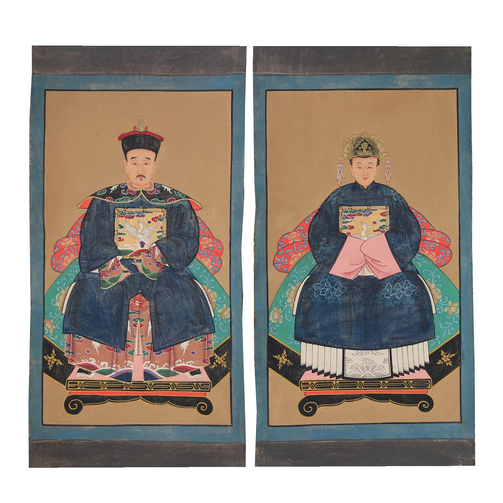 Hand Painted Ancestor Paintings on Canvas Fabric, Wall Decoration