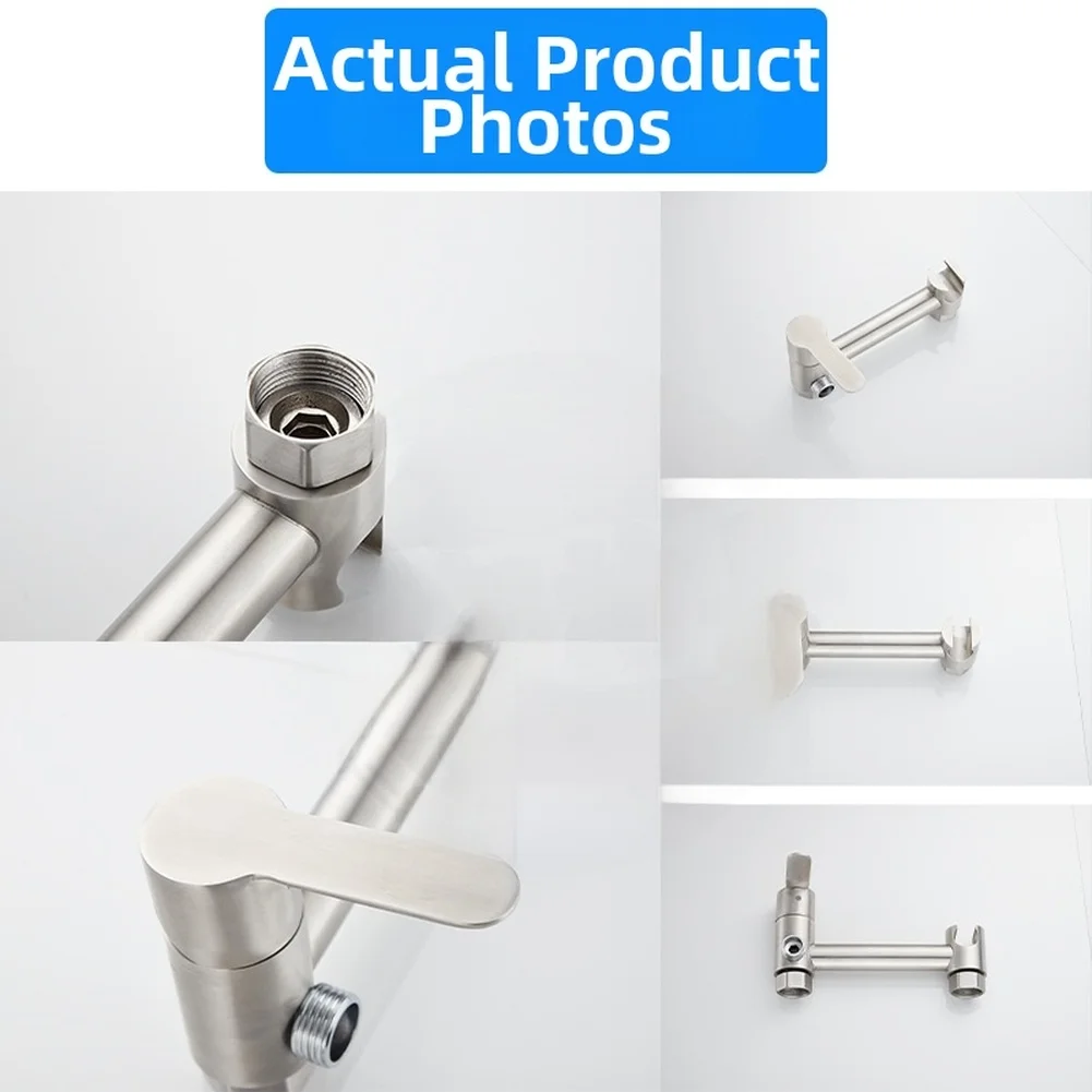 Wall Mounted Stainless Steel Shower Faucet Set with High Pressure Spray Wand and Precision Temperature Control Mechanism