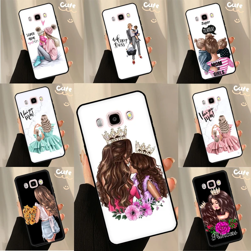 Baby Mother Brown Girl Family Cover For Samsung J2 Core 2018 A3 A5 A6 A7 A8 A9 J8 J1 J3 J5 J7 2016 2017 J6 J4 Plus Case