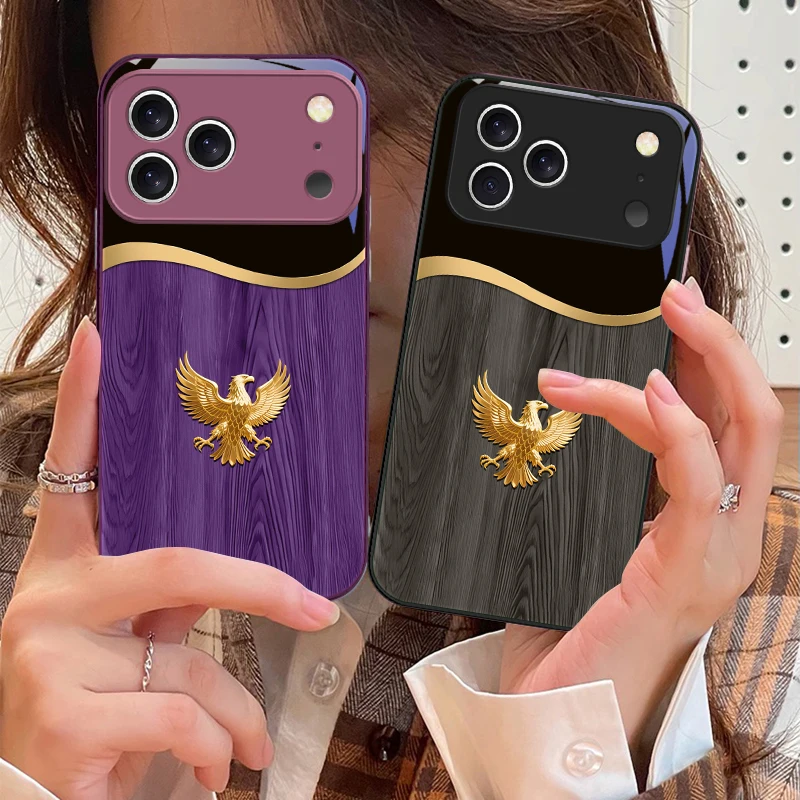 

Mighty Golden Eagle Image For iPhone 17 Air 16 E 15 14 13 Plus 12 mini 11 17 Pro Max XR Xs Max 16E 7 8 Tempered Glass Phone Case
