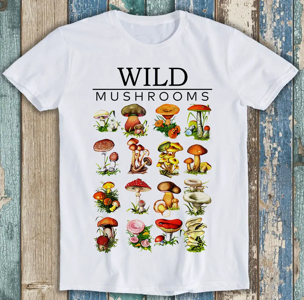 Mushroom Champignons Mycology Antique Botanical Herbology Plants Fungi Foraging Design Best Seller Retro Funny Meme T