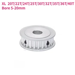 1pcs XL Timing Pulley Bore 5-20mm 20T/22T/24T/25T/30T/32T/35T/36T/40 Tooth Synchronous Wheels AF Type for Belt Width 10mm