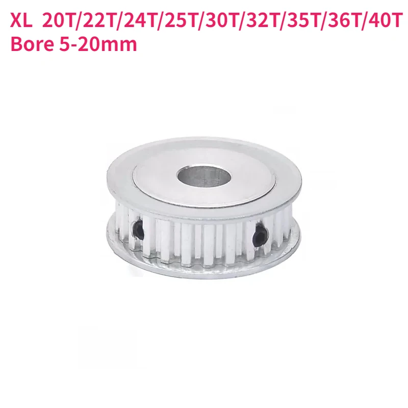 1pcs XL Timing Pulley Bore 5-20mm 20T/22T/24T/25T/30T/32T/35T/36T/40 Tooth Synchronous Wheels AF Type for Belt Width 10mm