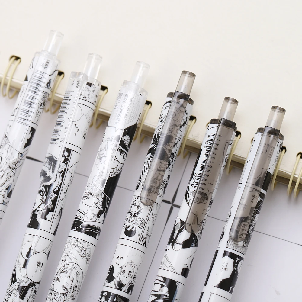 6 Piece Cute Gel Pen Creative Cartoon Press Stationery Kawaii Funny Pens