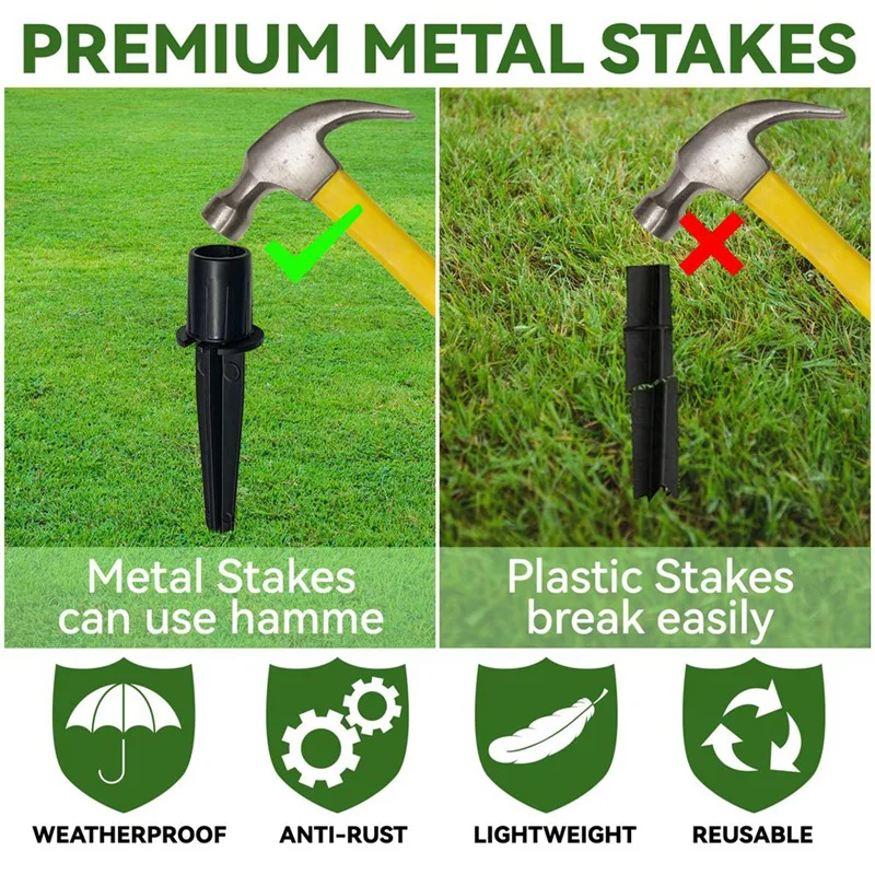 Metal Replacement Stakes For Solar Lights Outdoor,Solar Pathway Lights Spike Replacer, Outdoor Ground Stakes