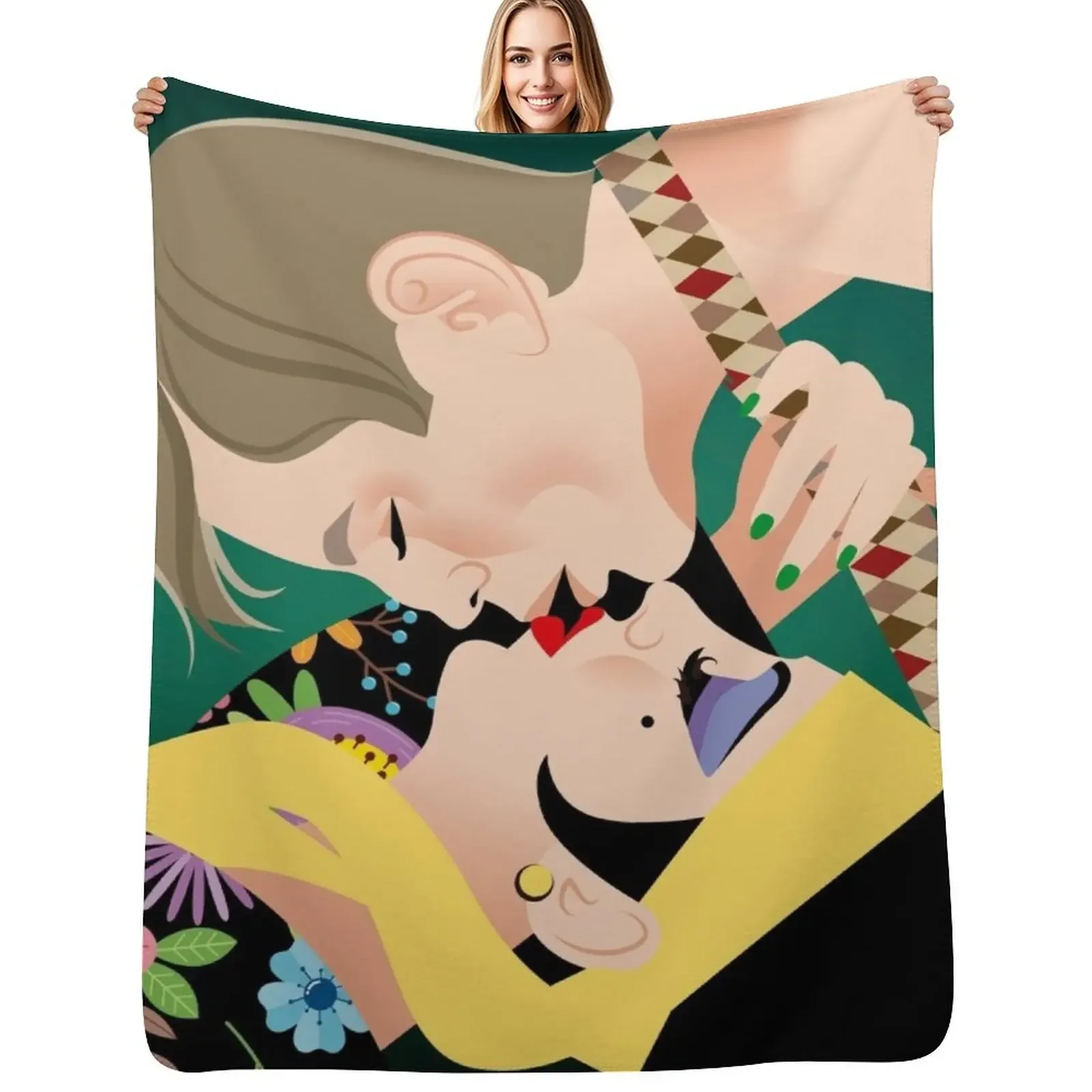 

Upside down kiss Throw Blanket Tourist Luxury Throw Hairys decorative Blanket