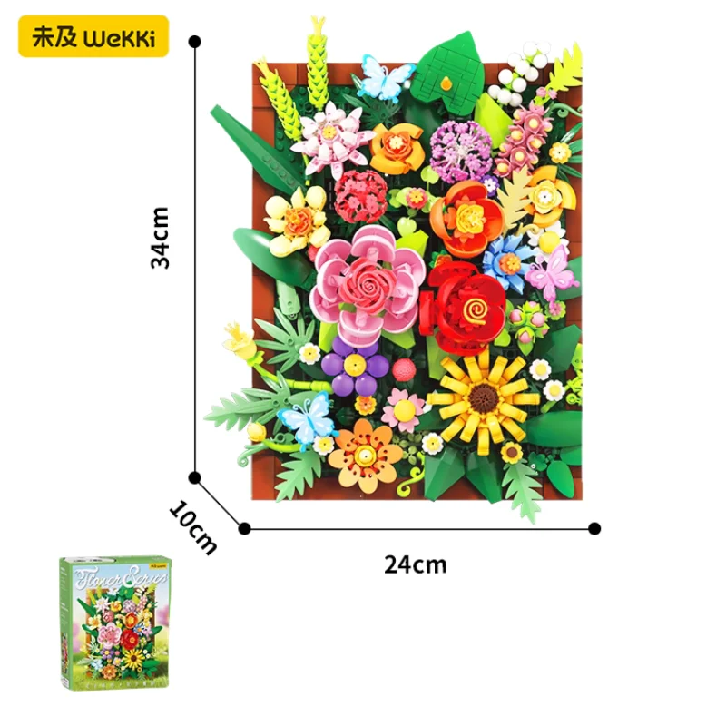 Blumenrebe, Schatten, Holzblume, dekorative Malerei, kleine Partikel, zusammengebautes Spielzeugmodell für Kinder, Ornament, Weihnachtsgeschenk