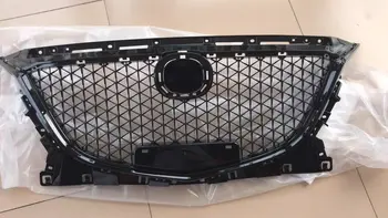 適用於馬自達3 Axela 2014-2016款的汽車上保險桿進氣罩散熱器網狀格柵改裝黑色蜂巢狀賽車格柵 8 最佳銷售 馬自達3前格柵 - №3