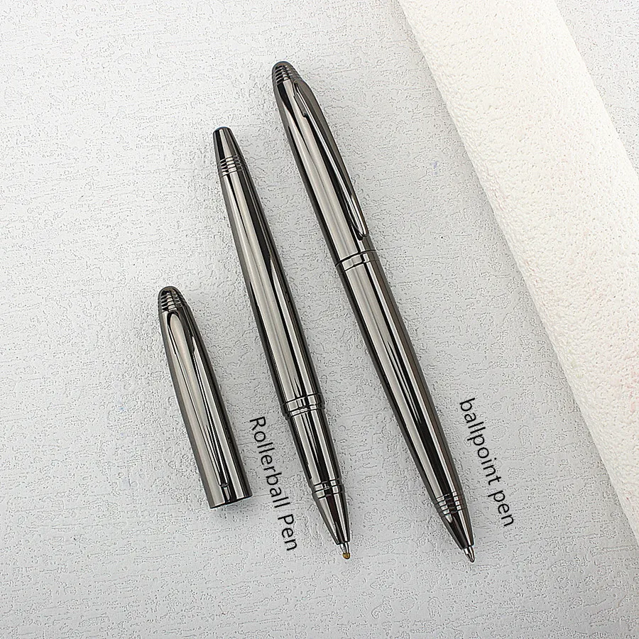 

2 шт., шариковая ручка высокого качества, бизнес-ручка для подписи, материал из нержавеющей стали, сменный стержень, офисные школьные принадлежности