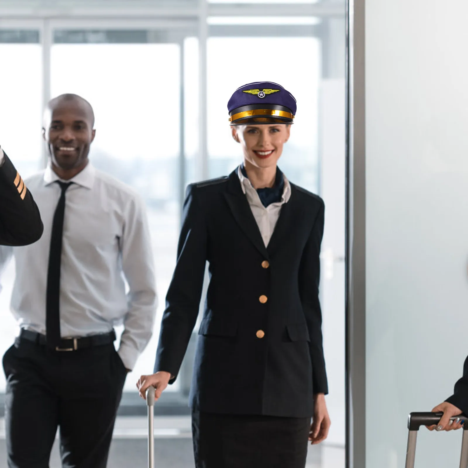 

Изысканная шляпа стюардессы для косплея, регулируемая, идеально подходит для парных костюмов на Хэллоуин, для авиакомпаний