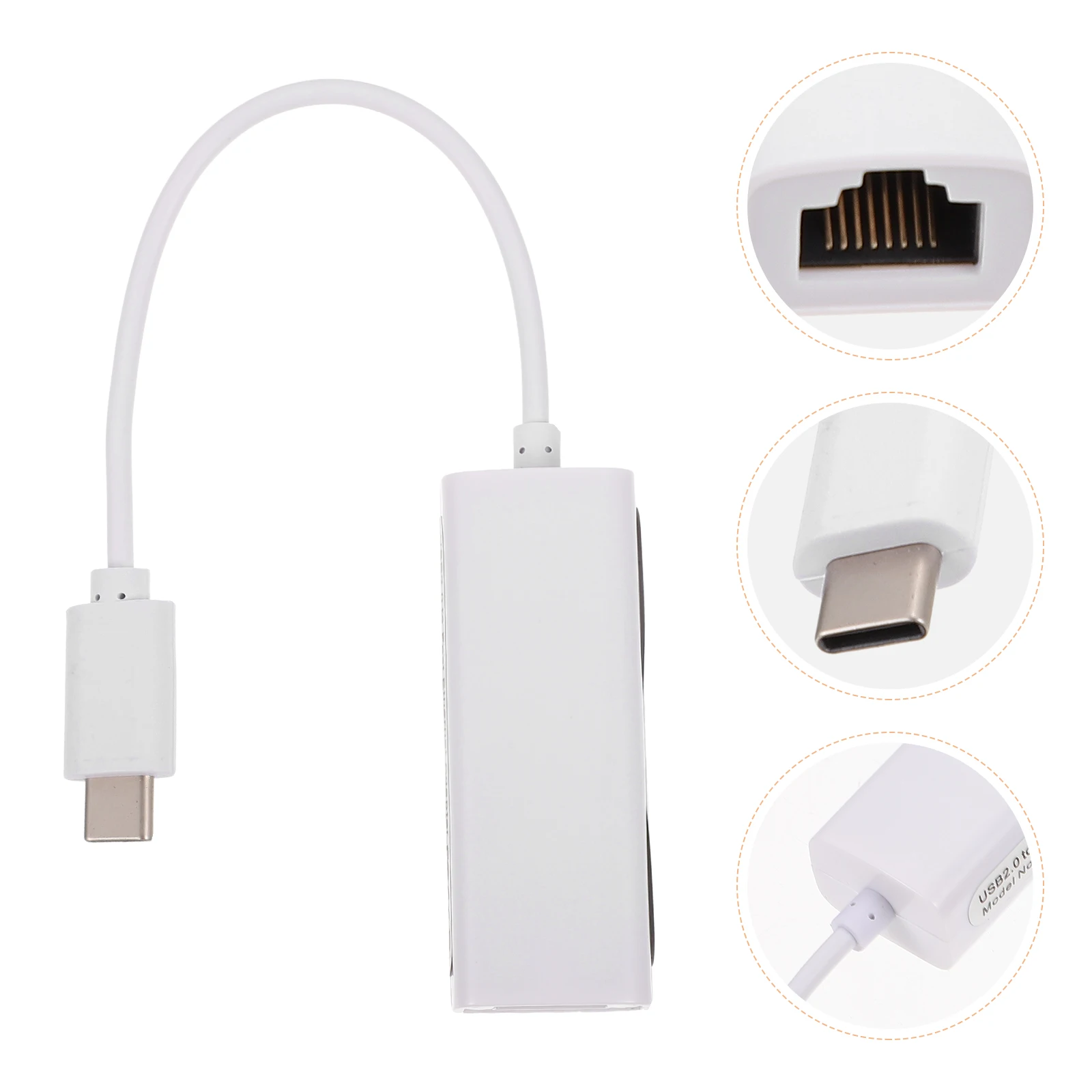 

1Pcs USB-C Ethernet Adapter Type- Converter Supports 10 100mbps Full Half Duplex Portable Travel Laptop