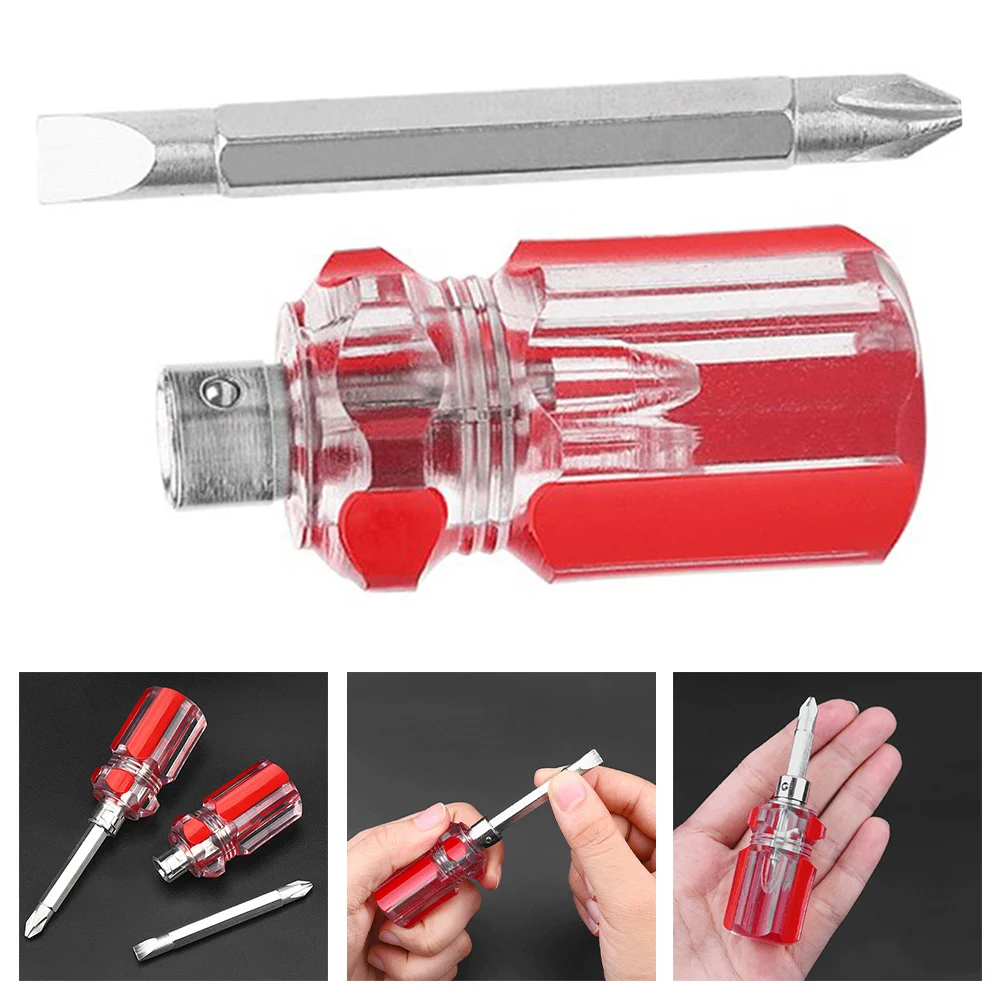 

Carrot Head Telescopic DualUse Screwdriver Short Handle Flat Cross Magnetic Bite Material Dual-purpose Carrot Head Screwdriver