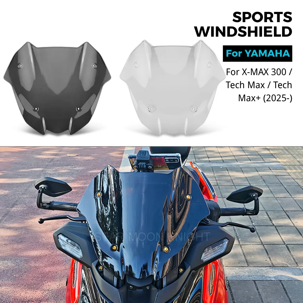 X-MAX300 Motorrad Frontscheibe Windschutzscheibe Visier Deflektor für YAMAHA X MAX300 XMAX300 X-MAX 300 Techmax 2025 Sport-Scheibe
