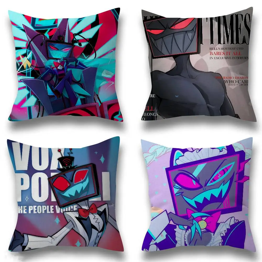 Anime H-Helluva Boss Vox Kissen, Geschenk, Heim- und Bürodekoration, Schlafzimmer, Sofa, Auto, Kissenbezug, 45 x 45 cm