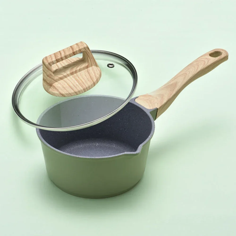 Non-Stick Frying Pan Maifan Stone Kitchen Soup Pot Milk Pan With Wooden Handle Pot Cookware Set Cooking Utensils For Kitchen