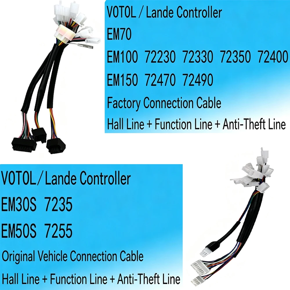 VOTOL Anti‑theft Wire For EM30S 7235 EM50S 7255 EM70 EM100 72230 72330 EM150 72470 Electric Scooter Controller Connecting Line