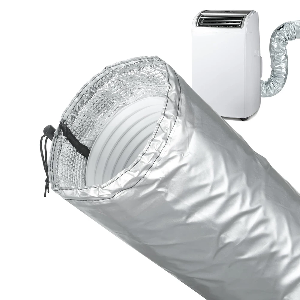 Portable AC Vent Hose Insulation Sleeve with Heat Resistant Properties for Use in Variable Ambient Temperature Environments