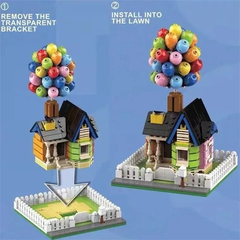 635pcs Ideas Balloon House Flying Up Home Garden Sky Adventure 7025 Building Block Sets Compatible With Model Toy Kid Gift