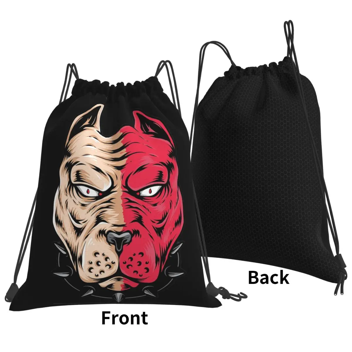Pit Bull Funny Dog Backpacks Fashion Drawstring Bags Sports Bag Book Bags for Man Woman Students