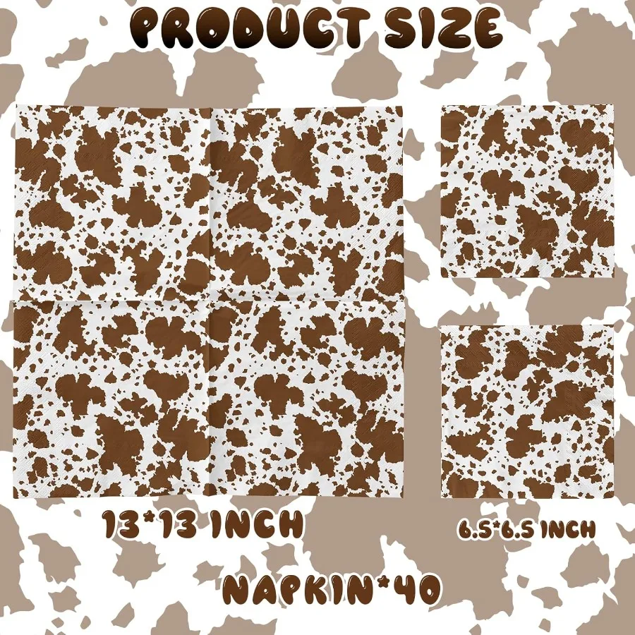 المرتفعات البقرة زينة 40 قطعة البقرة طباعة pkins البقرة طباعة لوازم الحفلات المتاح البني البقرة pkins كوكتيل البقرة طباعة الأنسجة Pa