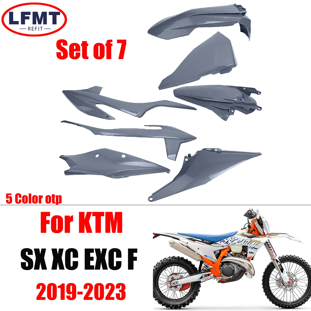 

Motorcycle 2023 Full Plastic Kit Body Fairing Cover Fuel Tank Fender Mudguard Side Panel Plate Guard For KTM XC XCF SX SXF EXC