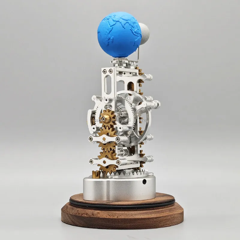 Steampunk Metal Tourbillon Precision Mechanical Model, Dynamic Art Craft Decor with Intricate Gear Movement for Display