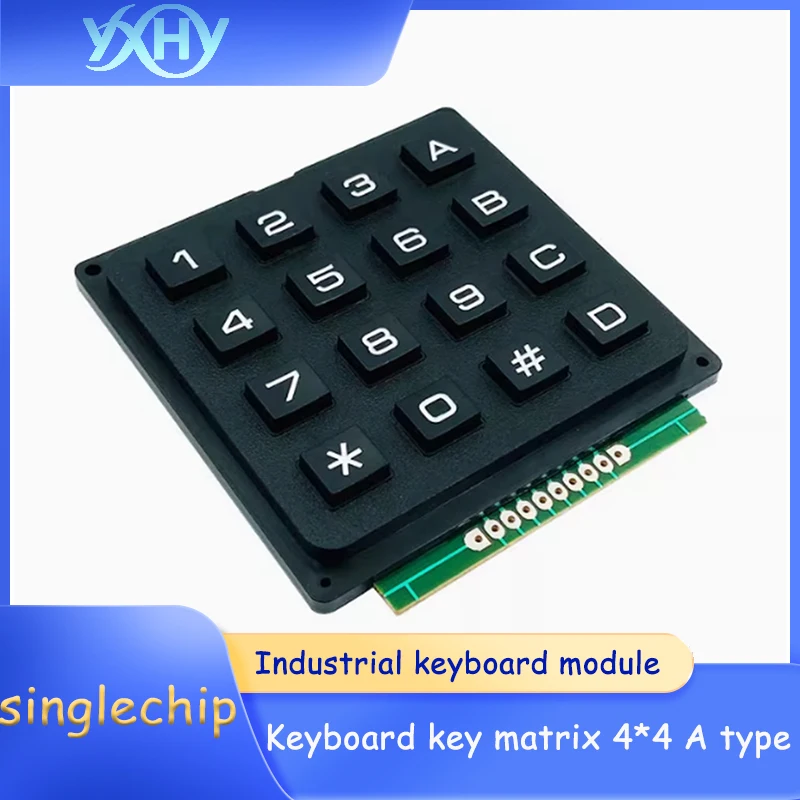 

16-key single-chip microcontroller keyboard key matrix 4*4 type A 4X4 keyboard row-column scanning industrial keyboard module