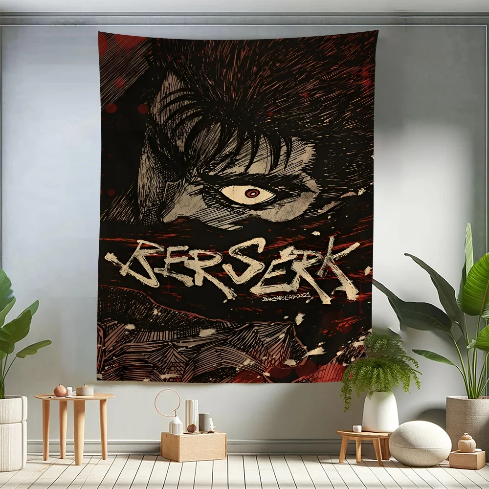 

Berserk Japanese Anime Tapestry Art Printing Art Science Fiction Room Home Decor Wall Art Decor