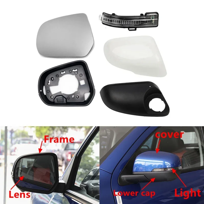 Car Rearview Mirror Cover Turn Signal Light Frame Lower Cap Lens For Great Wall GWM POER PAO Cannon Pickup 2019-2022